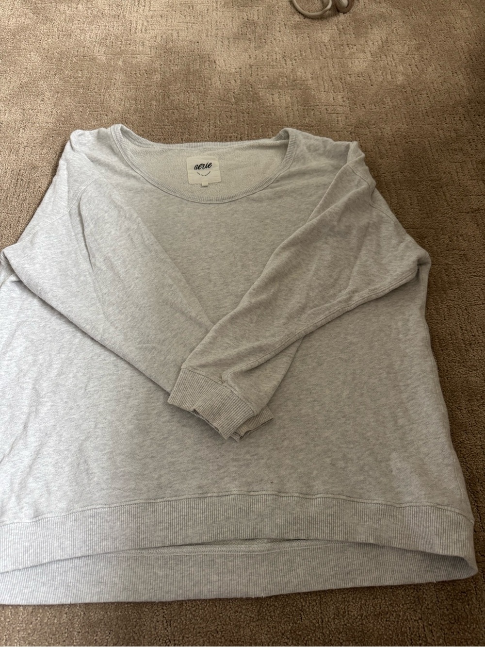 aerie Light Gray Crewneck Sweatshirt